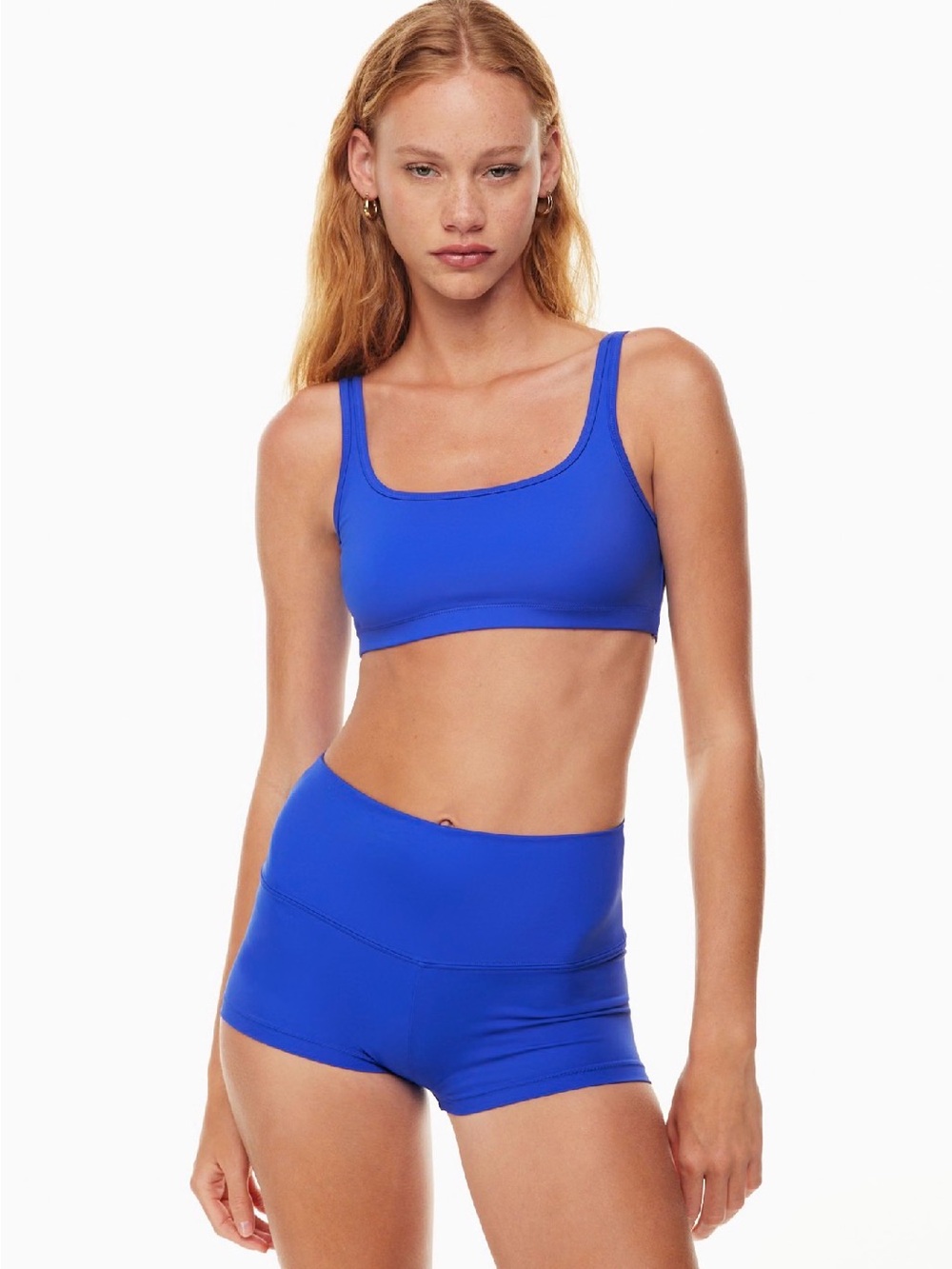 TNA Royal Blue Sports Bra and High-Waist Shorts Set